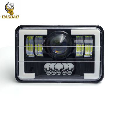 Plastique aluminium 5 pouces crâne Blanc jaune phares de voiture LED Moto Spotlight