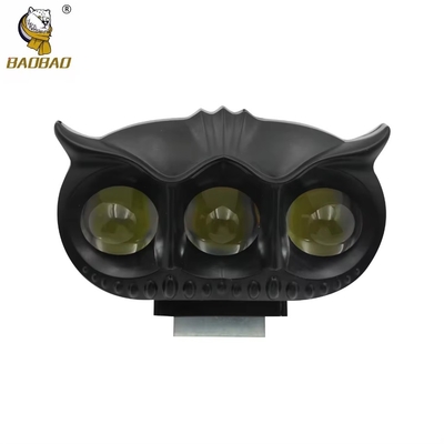 3 LED Owl Style Noir Aluminium Casing Motocycle LED Feuille de phare