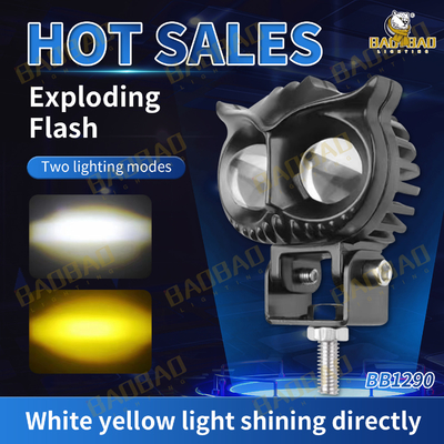 2 LED Owl Jaune Blanc Flash Couleur MINI projecteur lumière pour moto