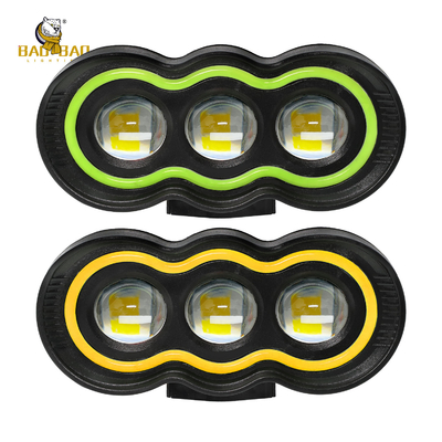 Plastique vert jaune 3 LED phare de moto LED accessoire lumières de moto