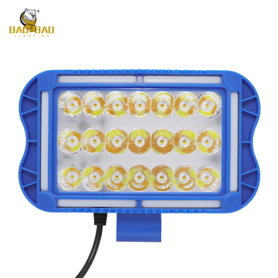 21 Feuille de vélo à LED blanc jaune flash aluminium bleu