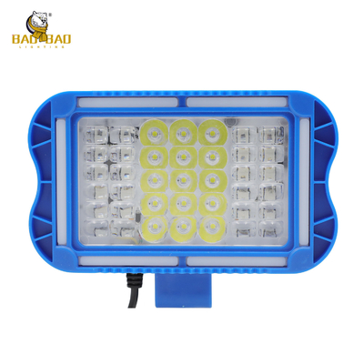 42 LED Feu rouge bleu blanc jaune flash aluminium boîtier bleu phare de moto