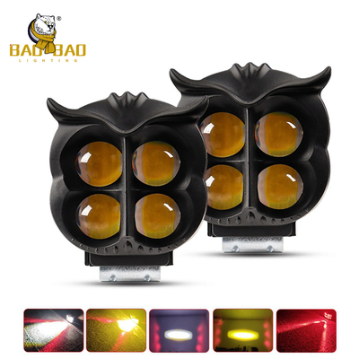 4 perles en forme de hibou noir plastique blanc jaune lumière de brouillard disponible