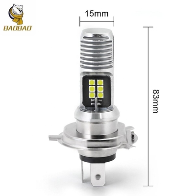 16W Bulbe métallique blanche Mini lumière de conduite LED H4 BA20D phare de vélo