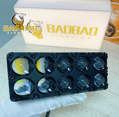 10 perles Lumière de brouillard Aluminium RVB Blanc Jaune Flash Double Couleur Pièce de rechange de moto