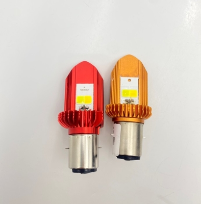 H4 métal blanc jaune double couleur 2 face avec bobine ampoule LED moto