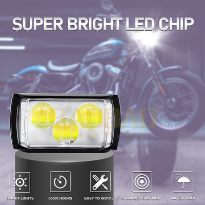 80V 3 perles métalliques à double couleur clignotant rouge bleu motocycliste projecteur à LED