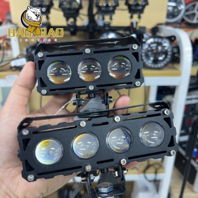 40 watts 50 watts plein métal Rouge Diable yeux Blanc Jaune Double couleur moto LED lumière de brouillard