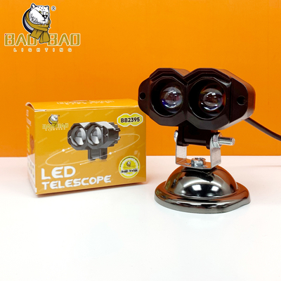 2 yeux corps en plastique 12V blanc jaune double couleur clignotante mini lumière de brouillard de conduite pour pièces de vélo