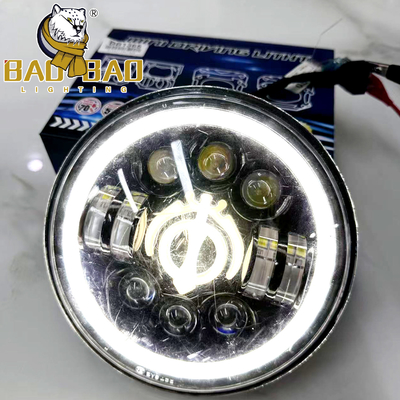 Phare avant LED pour moto blanc jaune 7 pouces 12V étanche IP67